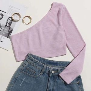 Purple one sleeve top